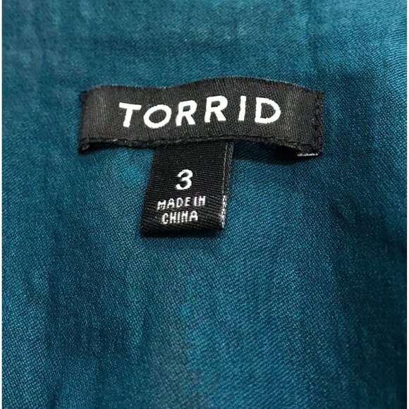 Torrid Womens 3X Teal Blue Open-front Blazer Jacket - Picture 2 of 7